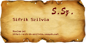 Sifrik Szilvia névjegykártya