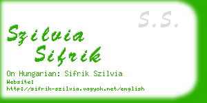 szilvia sifrik business card